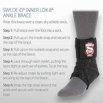 Amazon.com: Swede-O Inner Lok 8 Ankle Brace, Black - Xsmall