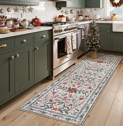 Miniatura 39 de Lahome - Alfombra redonda bóhema de color rosa claro de 4 pies, alfombras pequeñas circulares lavables para dormitorio de niños, alfombra circular