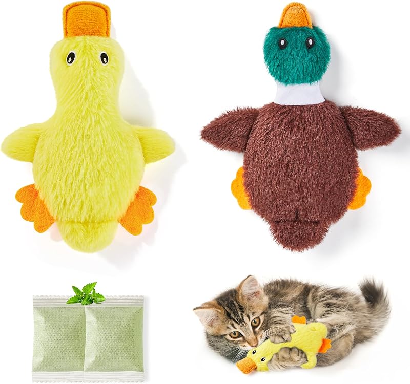 Cat Toys Catnip Crinkly Sound 2 Pcs, Mess-Free Stuffless Kitten Toy, Durable Feline Bite Interactive Kicker Toys for Cat Indoor Exercise 6.5 Inches | Durable Feline Bite Interactive Kitten Kicker Toys, Cat Indoor Exercise 6.5 Inches
