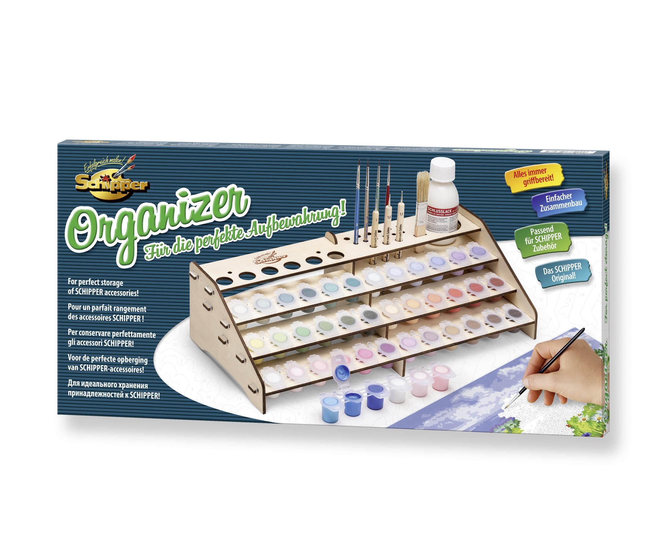 Schipper 605214708 Malen nach Zahlen Organizer – Für die perfekte Aufbewahrung, geeignet für Schipper Zubehör, 19x39x10cm