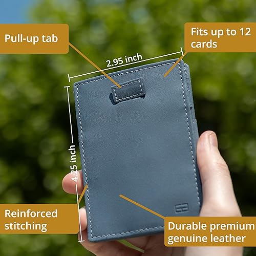 Miniatura 3 de Garzini Billetera mágica con lengüeta extraíble cartera minimalista con tarjetero RFID cartera de cuero para 12 tarjetas 07 Negro cepillado Cartera