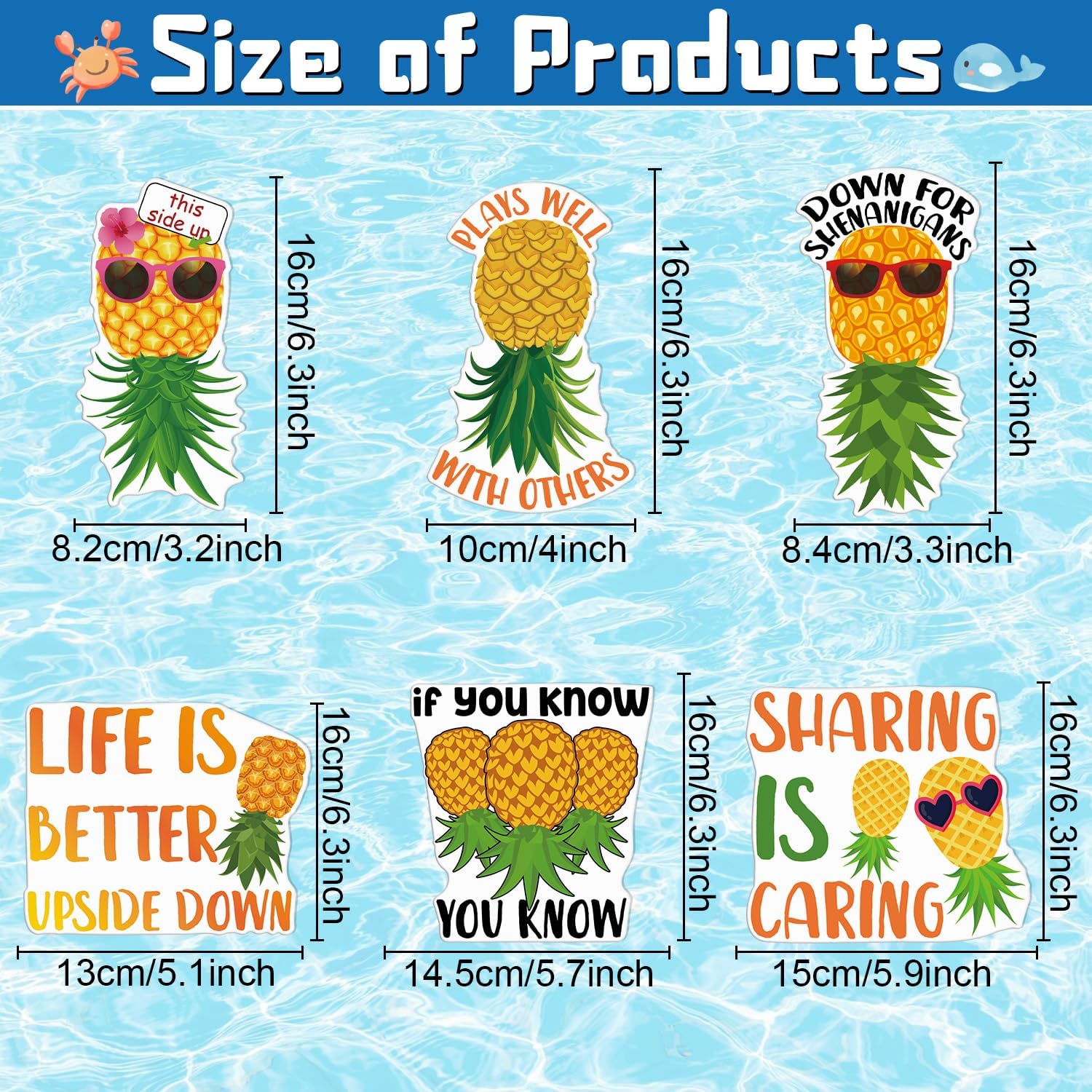 6 Pcs Pineapple Cruise Ship Door Magnets Decorations Magnetic image 2