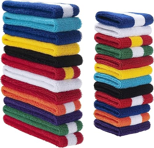 Miniatura 5 de ONUPGO Juego de bandas para el sudor para niños pequeños, banda atlética de algodón para el sudor para niños, jóvenes y bebés (1 diadema + 2