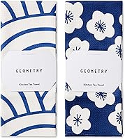 GEOMETRY Every Bloom Kitchen Tea Towels - Super Absorbent Quick Dry Microfiber Dish Cloths 18x30 Inch 2 Pack