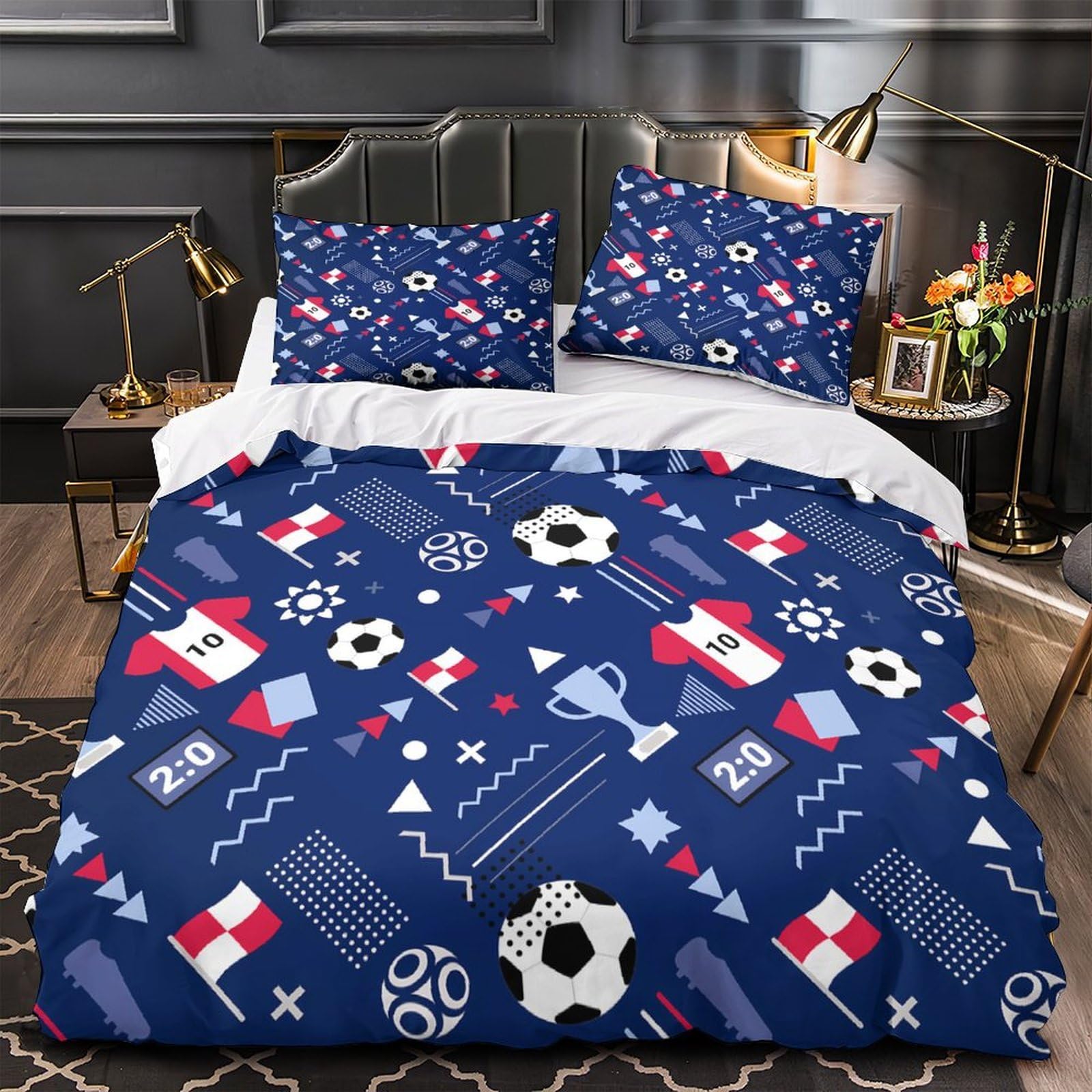 Parure de lit foot hypoallergénique en microfibre 135x200cm