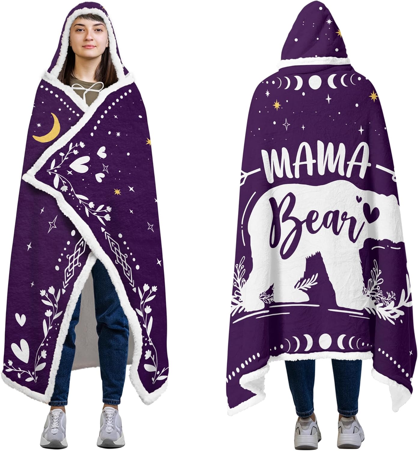 GEEMBI Birthday Gifts for Mom from Daughter and Son - Purple Mama Wearable Blanket Hoodie 47x72 in - Mothers Day and Birthday Gifts for Women, Mama Gift for Women, Gift for Mother in Law - Image 8