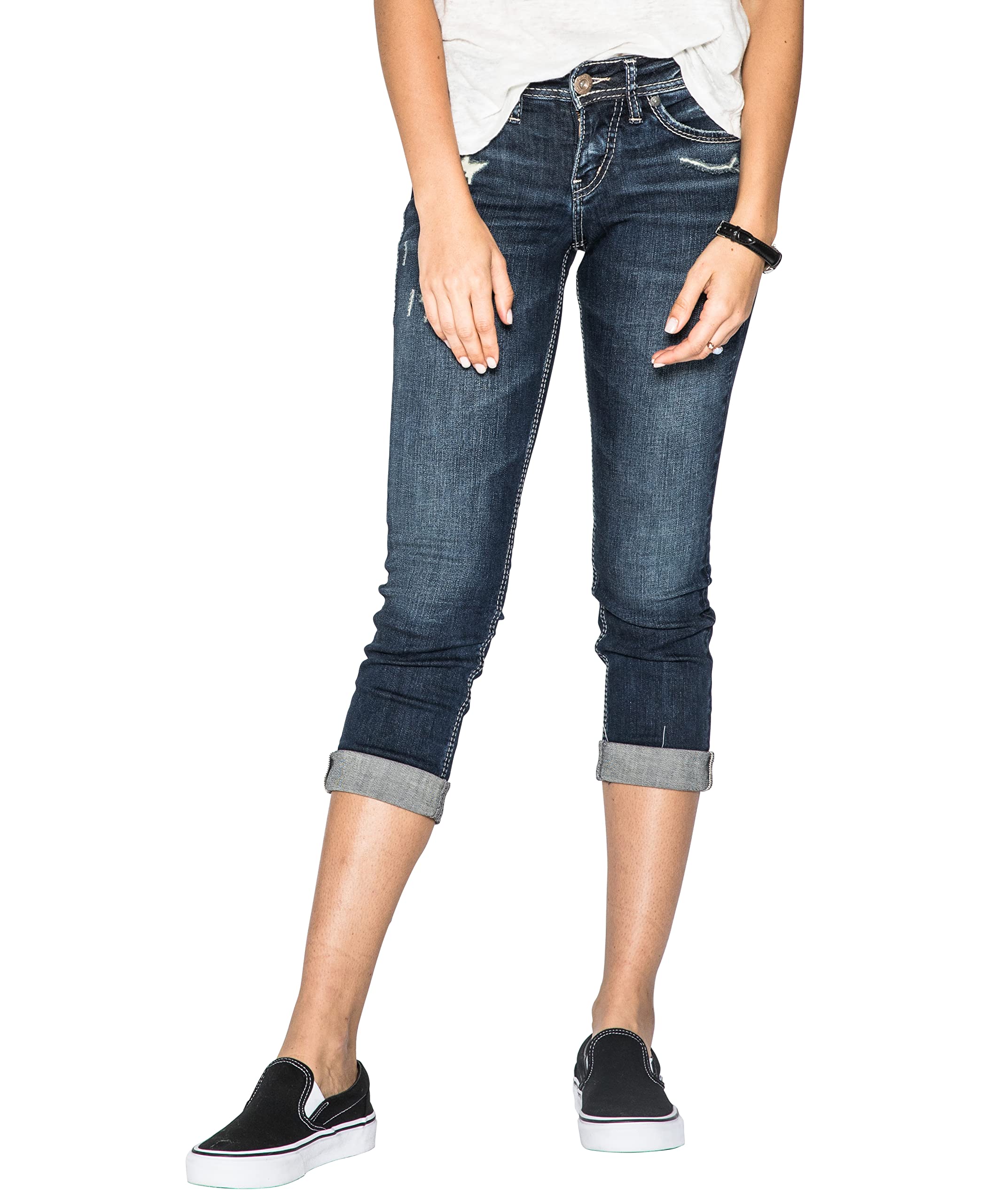 Silver Jeans Co.Women's Suki Mid Rise Capri Jeans