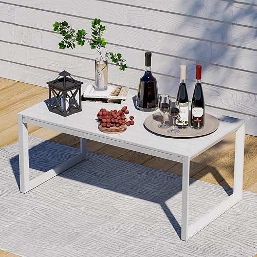 Outdoor Coffee Table, Patio Coffee Table for Outside, Rust-Proof and