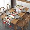 Dog Summer Bus Palm Trees Print Christmas Table Runner Linen with Tassel Table Cloth Long Table Linens for Dining Table Decorations 14x60in