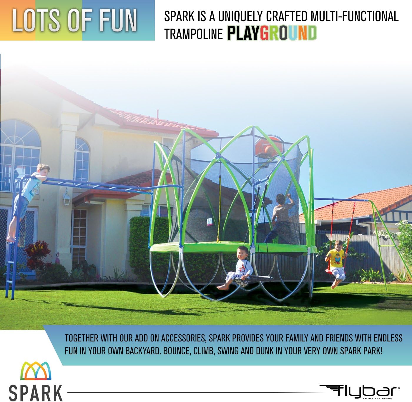 Sports Sports Toys & Outdoor BounceXtreme Spark Trampoline & Enclousure