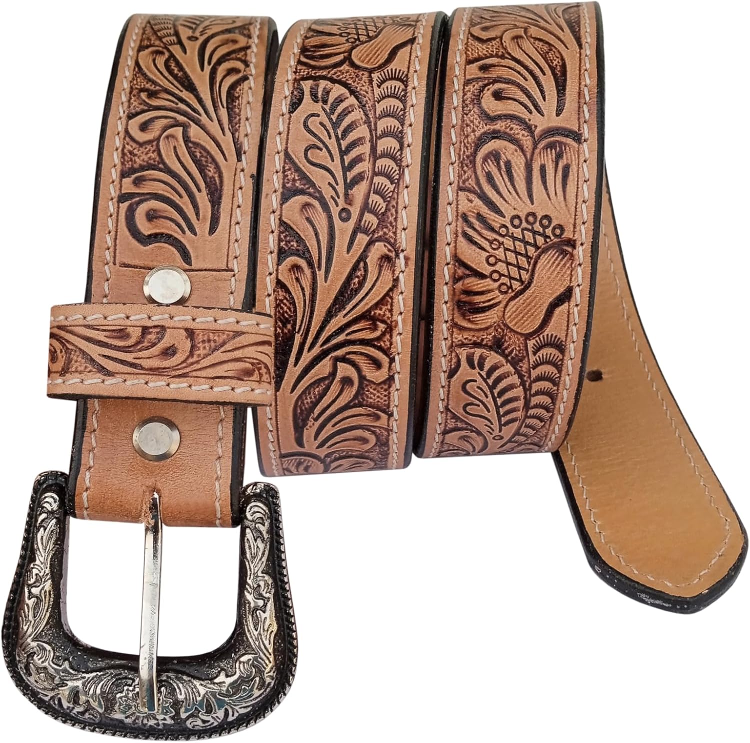 Affilare Kids Or Young Adults Western Belt Tooled Hand Finished Genuine Leather Belt For Girls and Boys 40IS005