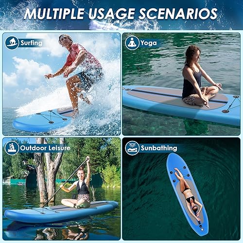 Vista 36 de TLSUNNY 10FT Inflatable Stand Up Paddle Board, 3 Fins Paddleboard with Full SUP Accessories for All Skill Levels, Portable Two-Way Hand Pump and