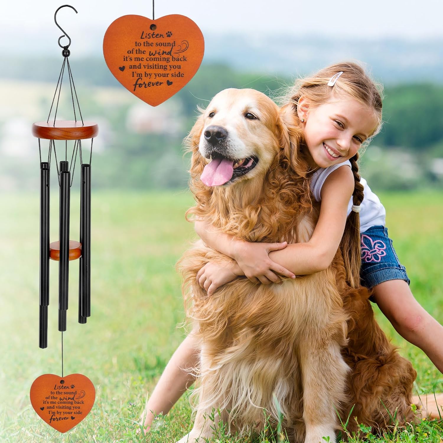 Dog Memorial Gifts for Loss of Dogs Cat,25.5 Inch Dogs Memorial Wind Chimes for Outside,Loss of Dog Sympathy Gift for Pet Loss Remembrance Keepsak - Image 2