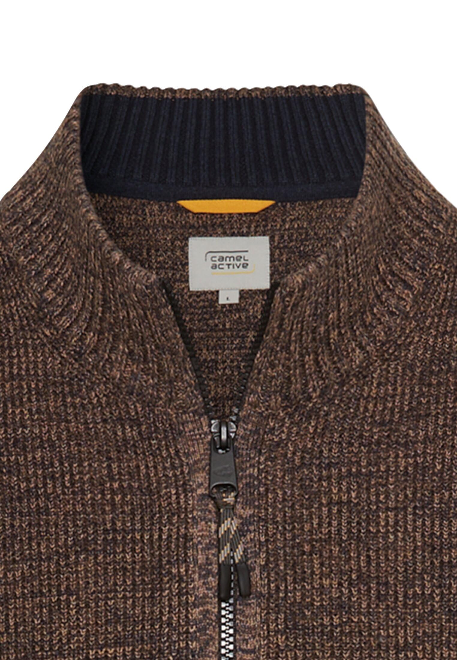 camel active Herren Strickjacke aus einem Soften Baumwollmix