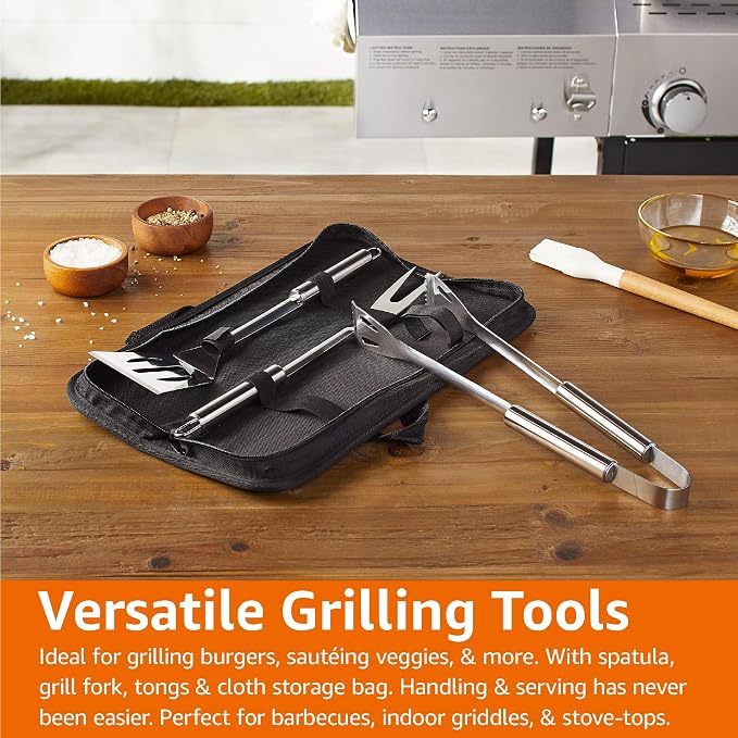 Amazon Basics Set de 4 Herramientas para Parrilla con Bolsa miniatura 8