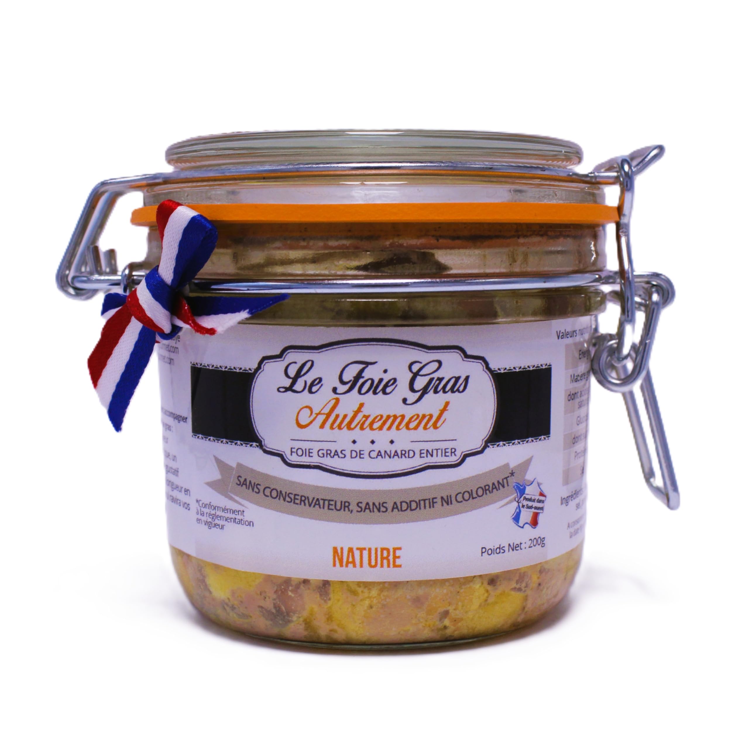 Relais Gourmet Foie Gras de Pato Entero Natural 200 g | Artesanal Francés del Suroeste, sin Conservantes, Aditivos ni Colorantes | Formato para Compartir, Regalo Gourmet para Fiestas y Aperitivos