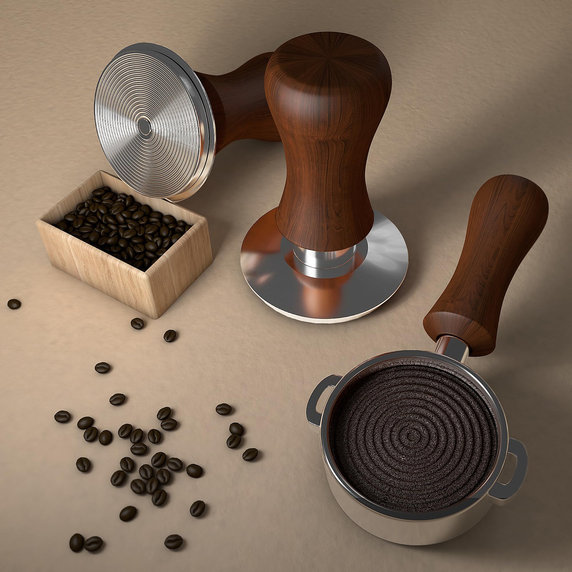 KYONANO Tamper 58,5 mm, caffè espresso, elegante Decent Force Tamper, calibrato a pressione di contatto 30 lbs, acciaio inox 304, macchina per caffè espresso