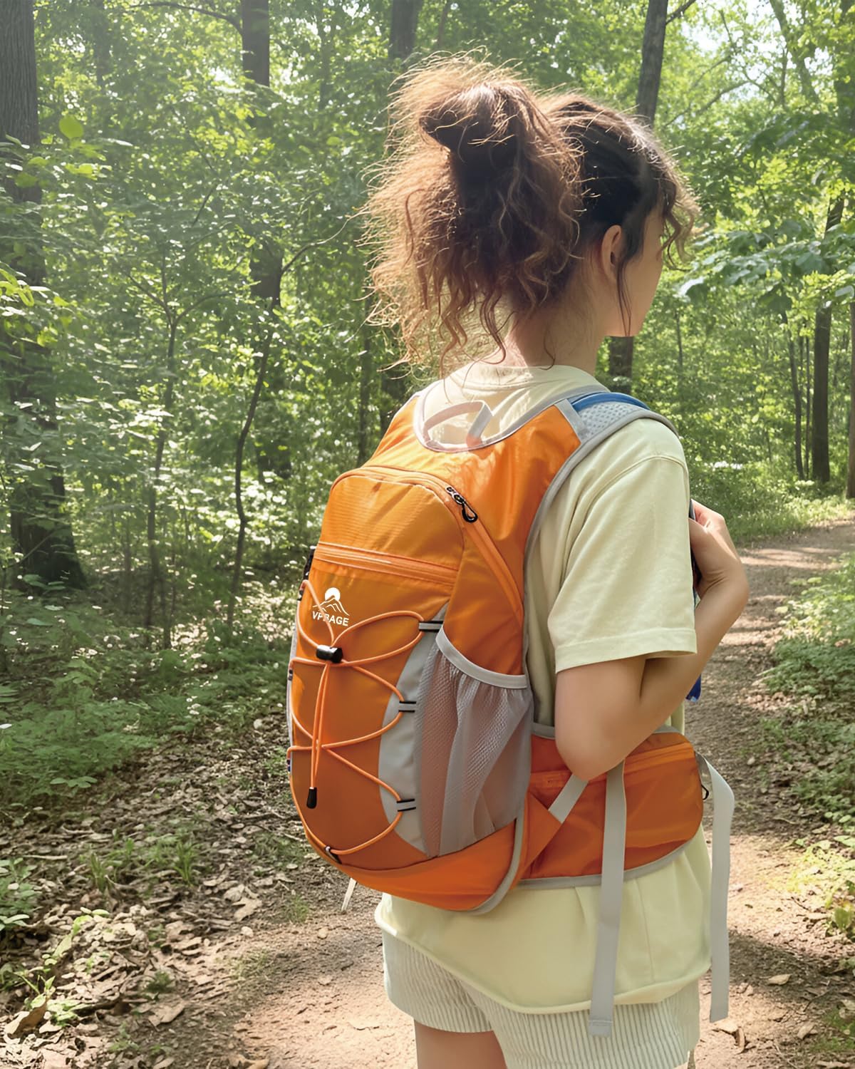 Hydration Backpack with 2L Water Bladder - Lightweight 15L Daypack with Phone-Sized Hip Belt Pockets, Anti-Chafe Cotton Edging & No-Bounce Straps - Small Water Backpack for Hiking, Running, Skiing