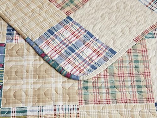 Miniatura 4 de Hailea Edredón de retazos a cuadros tamaño matrimonialqueen, ligero, a cuadros, colcha para todas las estaciones, decoración de ropa de cama para el