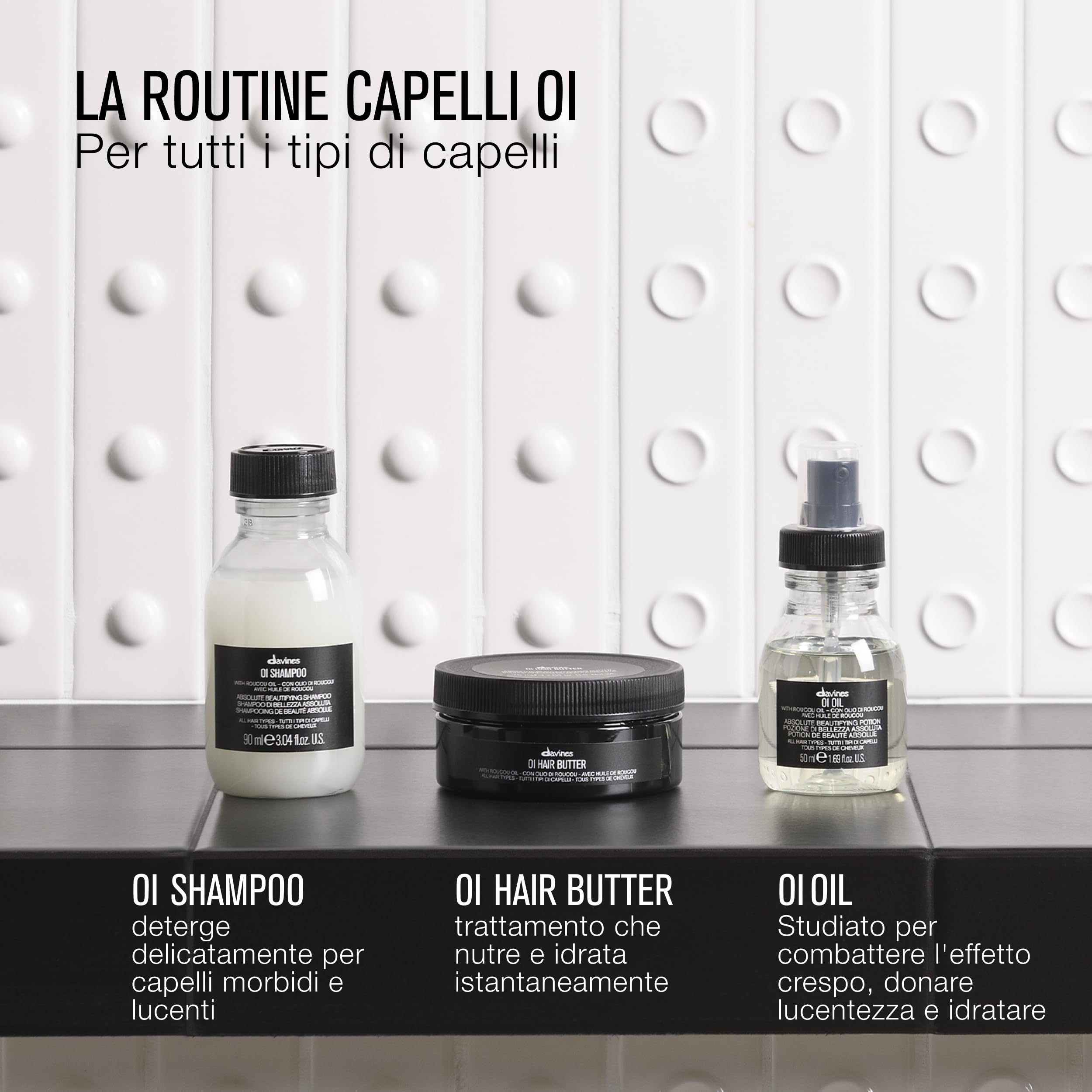 Davines OI Oil - Trattamento multifunzione in olio - Dona morbidezza, lucentezza intensa e controllo dell'effetto crespo - 50 ml