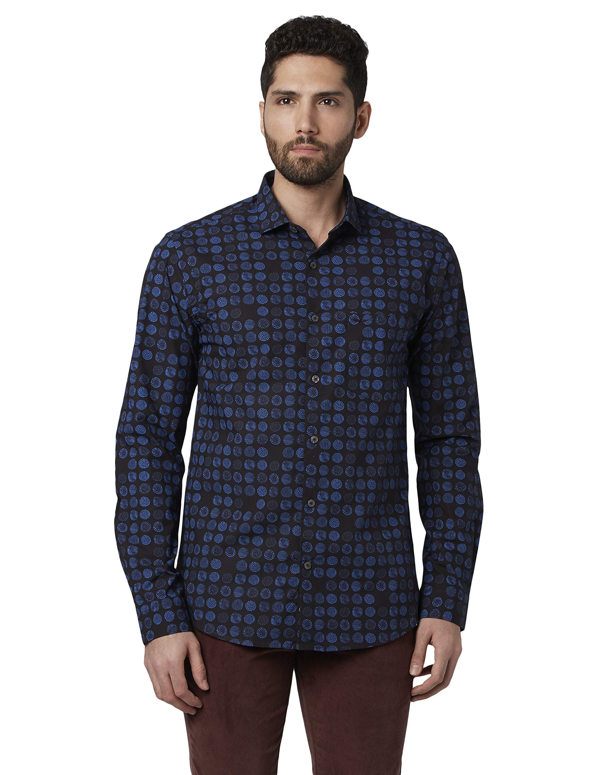 Park Avenue Printed Dark Blue Coloured Cotton Shirts