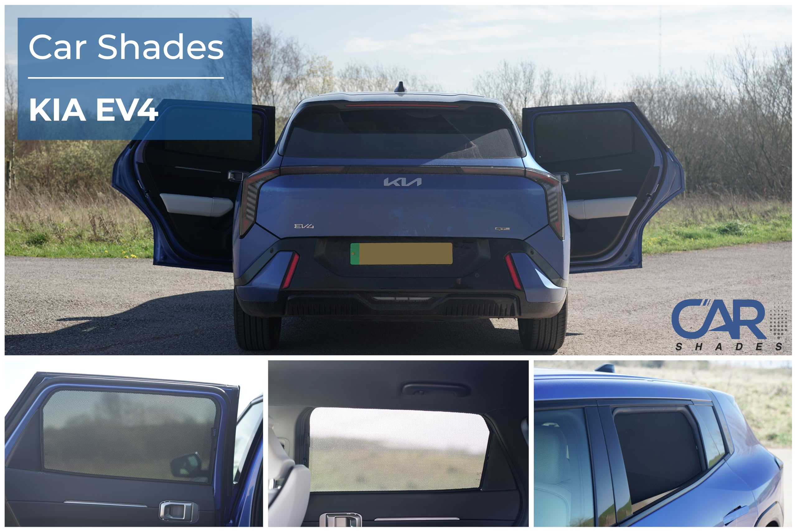 Juego de parasoles de Coche (Puertas Laterales traseras) compatibles con Kia EV4 2025 (2 Piezas) parasoles Personalizados para automóviles