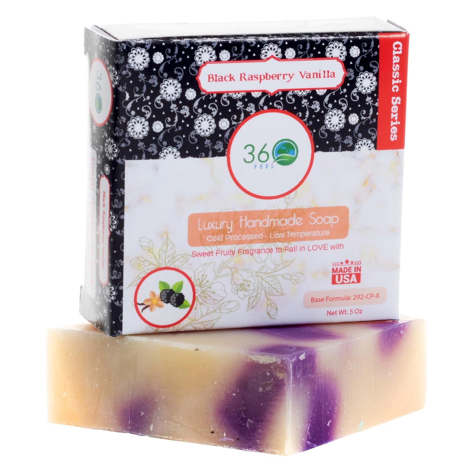 Jabón de frambuesa negra  Barra de jabón hecha a mano de Castilla de 5 onzas  Fragancia dulce afrutada  Jabones naturales de aceite esencial puro