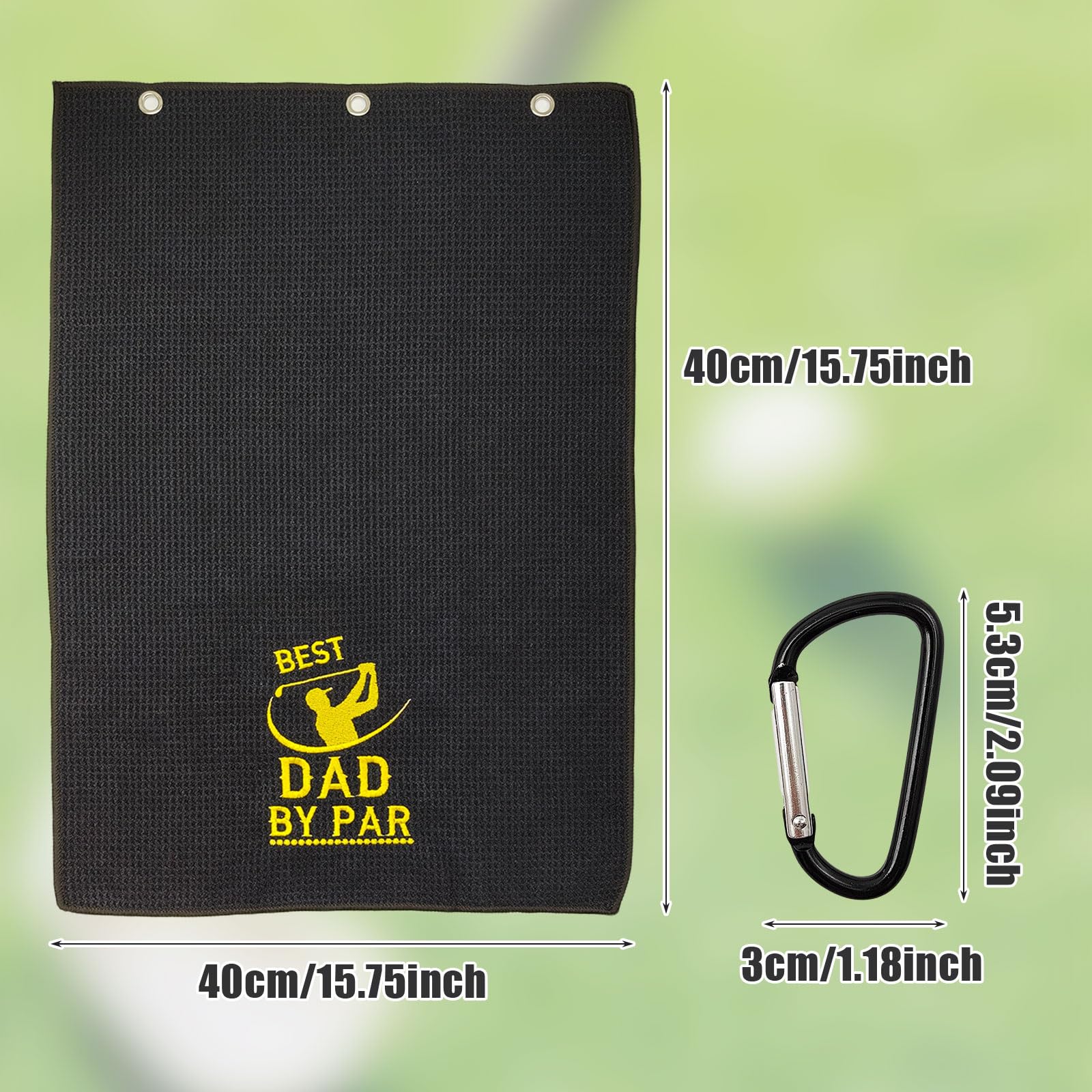 Asciugamano da Golf in Microfibra per Pulizia con Clip, Molto Assorbente, Nero