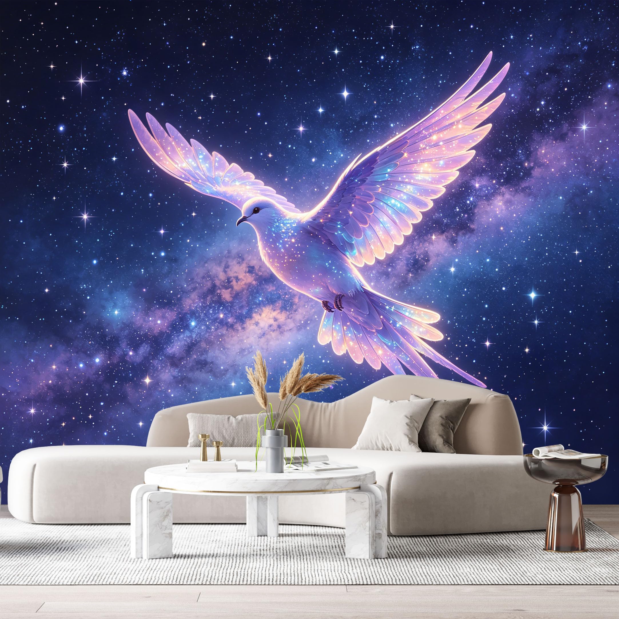 Custom Size Wall Murals Cosmic Dove Watercolor Galaxy Sky Abstract SelfAdhesive Wall Fabric Removable Large Wallpaper for Photo Living Room