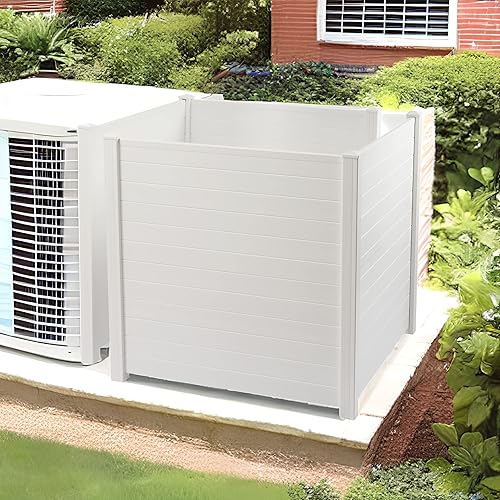 Miniatura 2 de Pantalla de privacidad para exteriores, 4 paneles, valla decorativa de aire acondicionado de 48 pulgadas de alto, recinto de basura con 6 estacas,