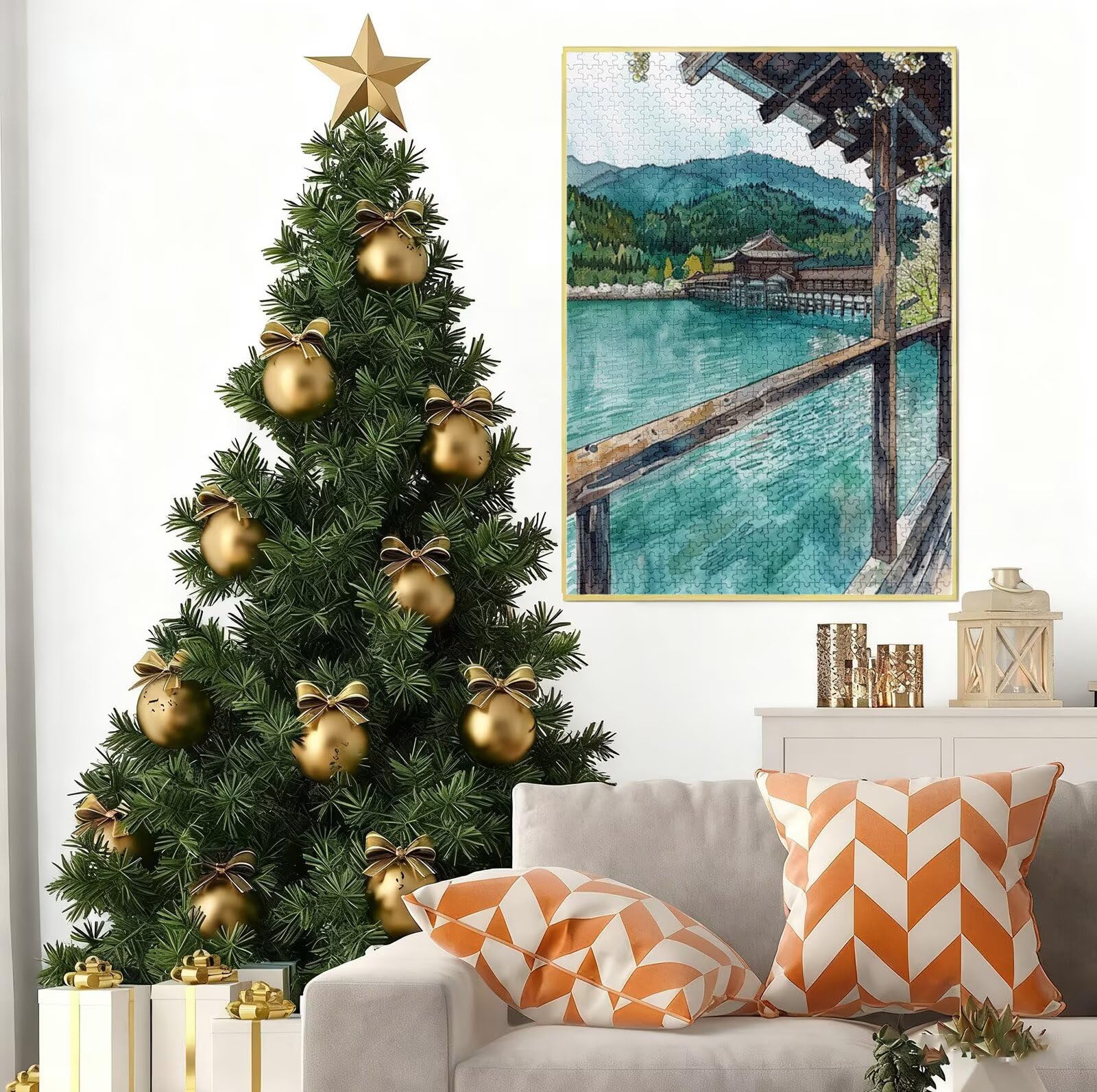 Puzzle 6000 Pezzi per Adulti e Ragazzi, 3 4 5 Anni Puzzle Lago 6 7 8 Anni Giochi Educativi Sostenibili Con Motivi Per Adulti Da Gioco in Legno Di Alta Qualità Jigsaw Cabina per Gioco Familiare B-6165