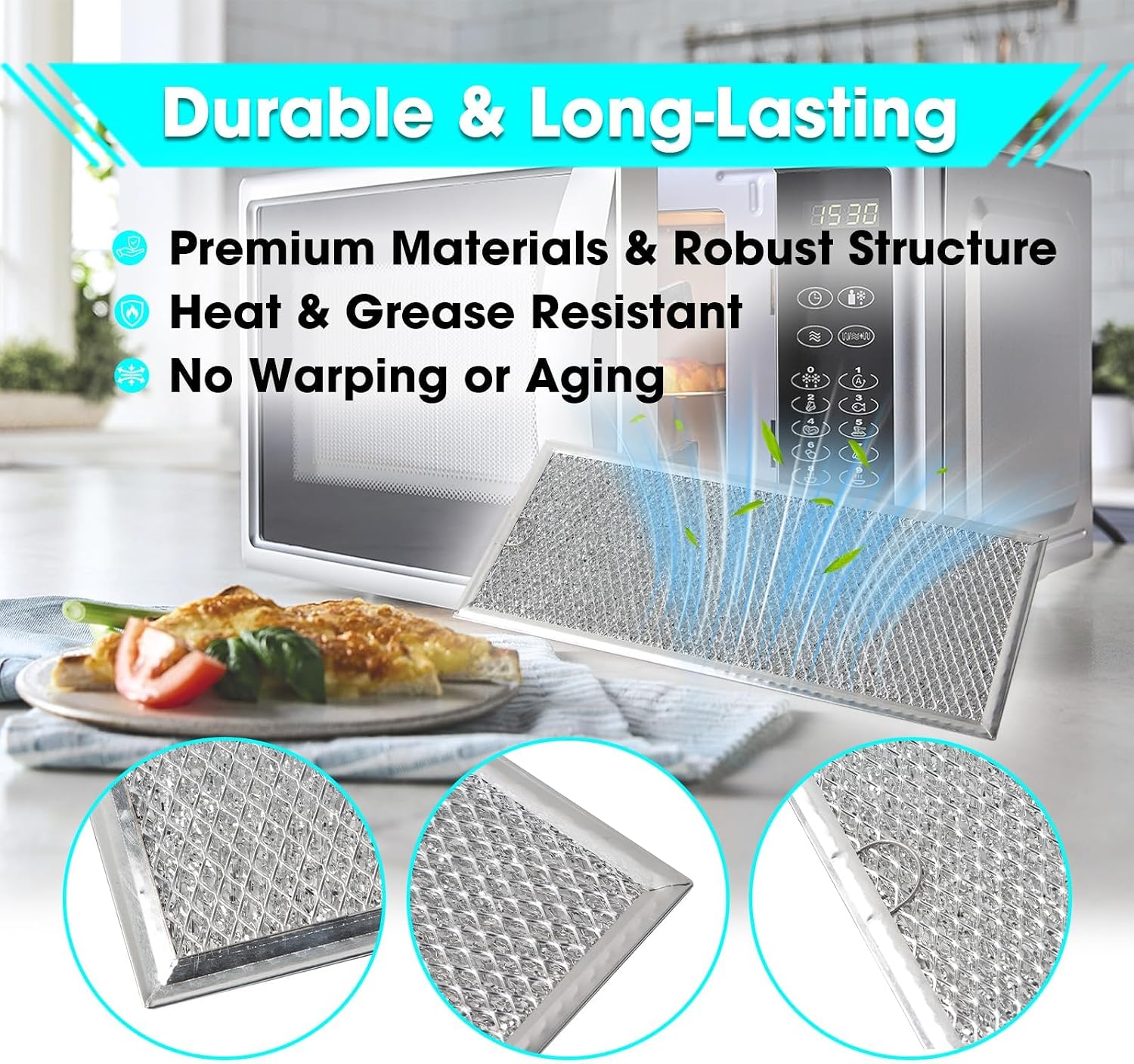 2PCS Microwave Grease Filter Fit for GE JVM6175SF1SS JVM6175SK1SS