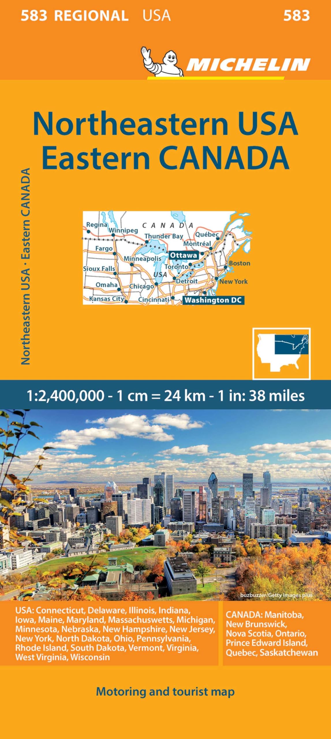 Northeastern USA, Eastern Canada - Michelin Regional Map 583 (Michelin Regional Maps)