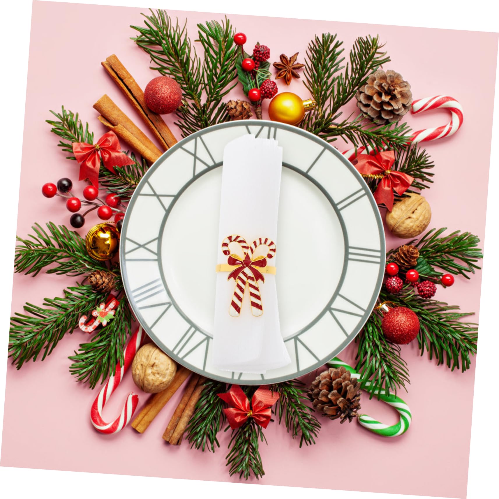 4stücke Weihnachtsserviettenhalter Mit Schleifen-Design Stilvolle Tischdeko Für Festliche Anlässe Zubehör Für Weihnachtsfeiern Und Festliche Abendessen