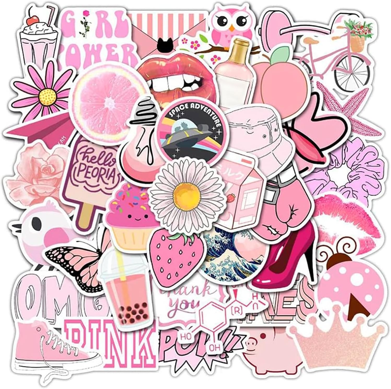 MARURY Autocollant Kawaii 50pcs Graffiti Autocollant Stickers Kawaii