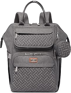 Zaino-Borsa Fasciatoio Babbleroo, Grande Borsa Fasciatoio Da Viaggio Per Mamma E Papà, Zaino Per Pannolini Con Fasciatoio, Borsa Cambio Neonato Con Cinghie Per Passeggino E Porta Ciuccio, Grigio Scuro