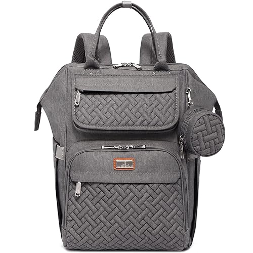 BabbleRoo - Mochila para pañales de bebé, multifuncional, grande, con cambiador, correas para cochecito y funda para chupete, unisex, elegante,