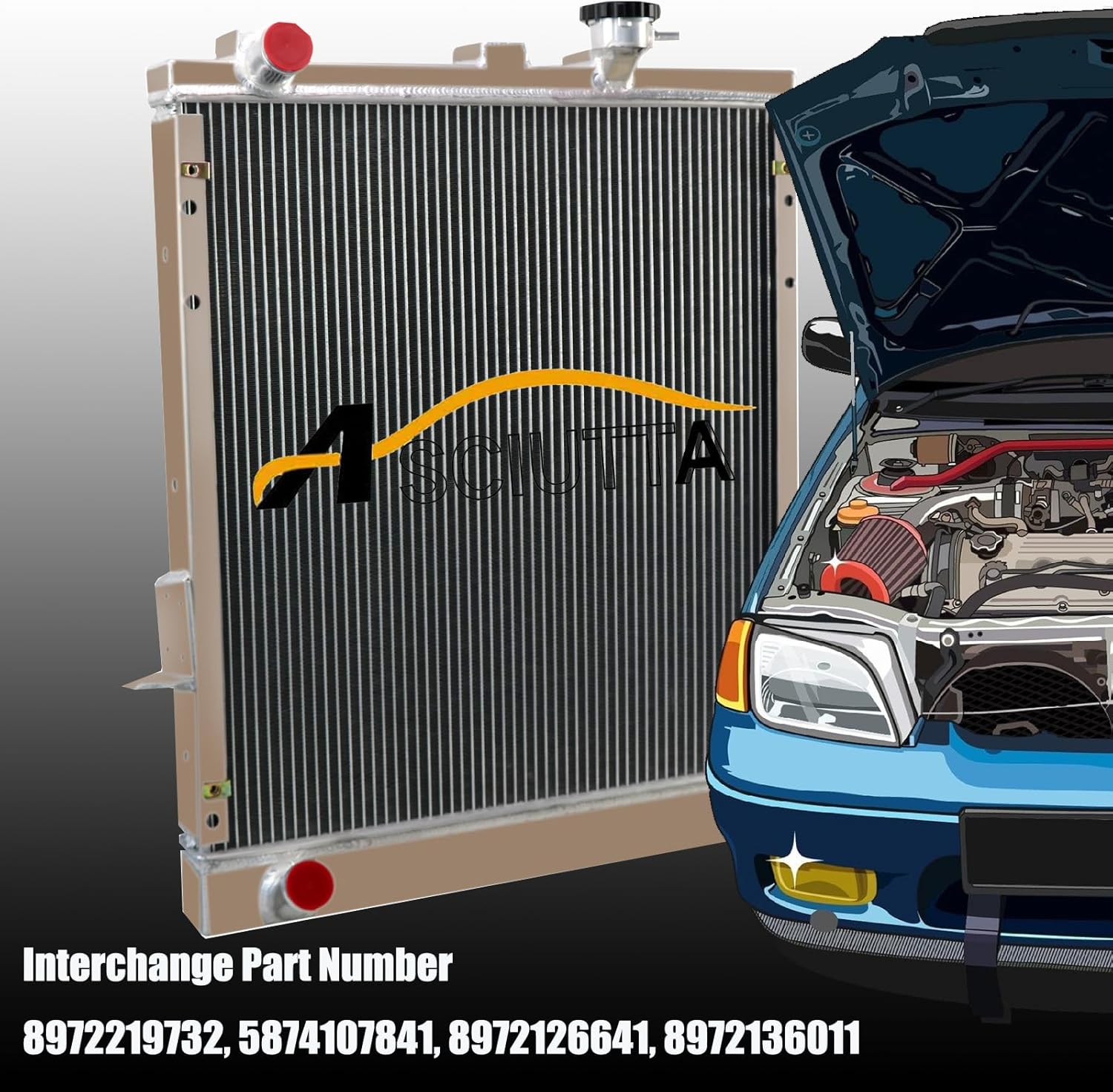 2 Row Aluminum Radiator For 1999-2004 2002 Isuzu NPR NQR GMC W3500 W4500 Trucks/GMC Chevy W3500 W4500 W5500