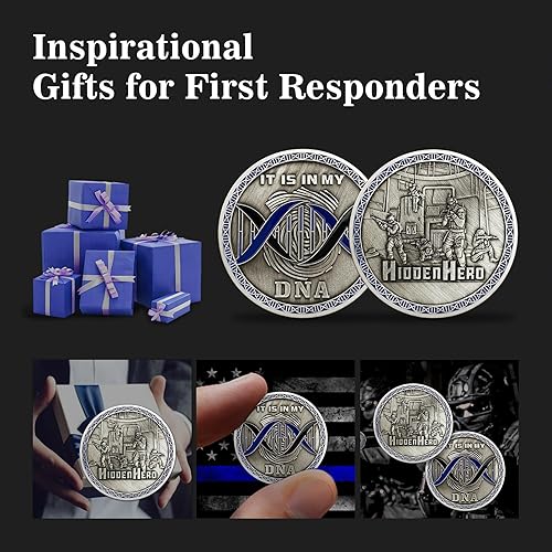 Miniatura 6 de Oficiales de policía Challenge Coin First Responder Hidden Hero Ley Coins Collection Gift - It is in My DNA