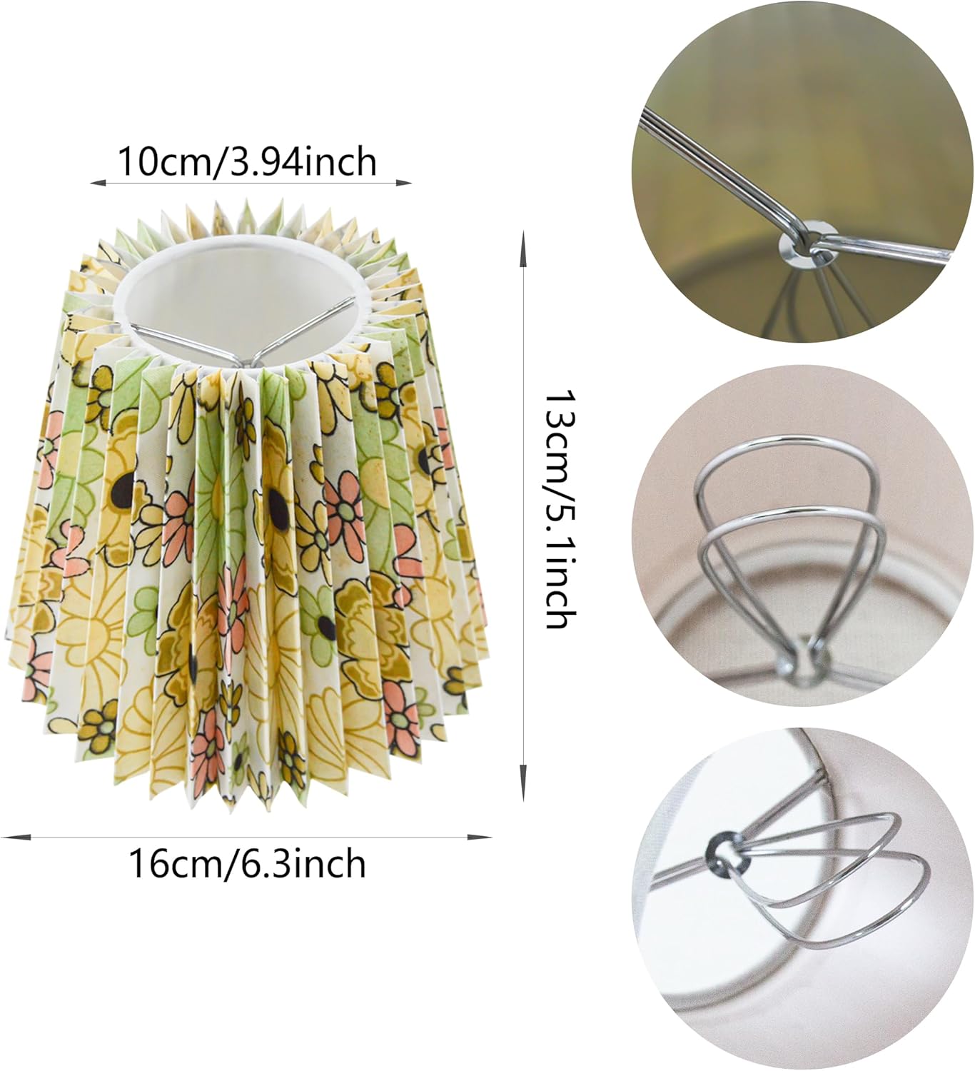 Small Pleated Lampshade Chandelier Shades Set of 6, Lampshade for Wall Lamp,Chandelier Shades,Small Table Lamps,For Cutting Edge Bulbs, Light Bulb Shade,Chandelier Light Covers,4" X 5" X 6"