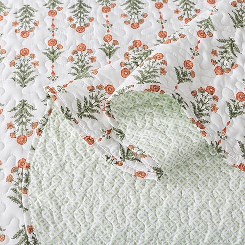 Miniatura 119 de Travan - Juego de edredón de 3 piezas reversible y ligero, ropa de cama con fundas de almohada para todas las estaciones, estampado floral marrón