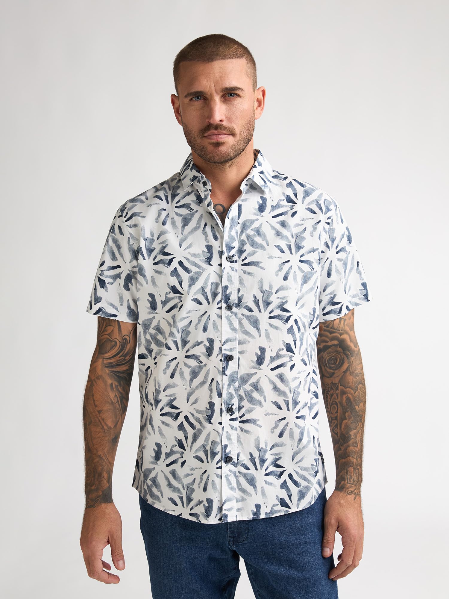 Petrol Men Shirt Short Sleeve AOP Shirt SS Uomo