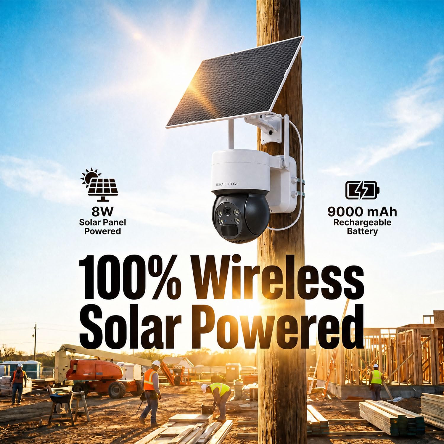 Kamera bezpieczeństwa komórkowego 4G LTE bez Internetu, kamery bezpieczeństwa bez WIFI, bezprzewodowe na zewnątrz, kamera solarna z kartą SIM, czujnik PIR, 360 PTZ, 2K HD, wodoodporność IP66