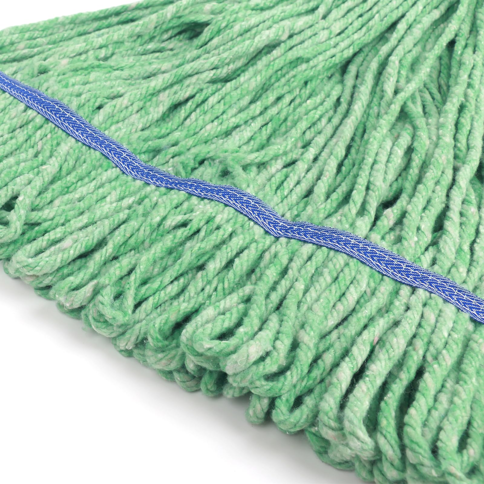 Matthew Cleaning - Cabezal de fregona Resistente de Repuesto Comercial para Limpieza General y de Suelos, Repuesto de Cabezal de Hilo de algodón Azul Industrial húmedo (Paquete de 6) Verde