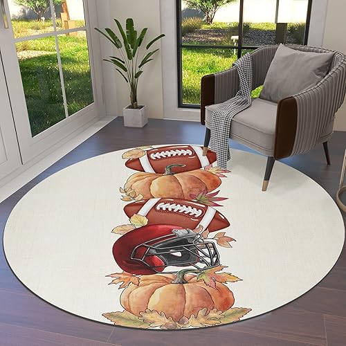 Miniatura 7 de Alfombra redonda de muñeco de nieve roja de 6 pies, lavable para interiores y exteriores, para dormitorio, cocina, baño, sala de estar, comedor,