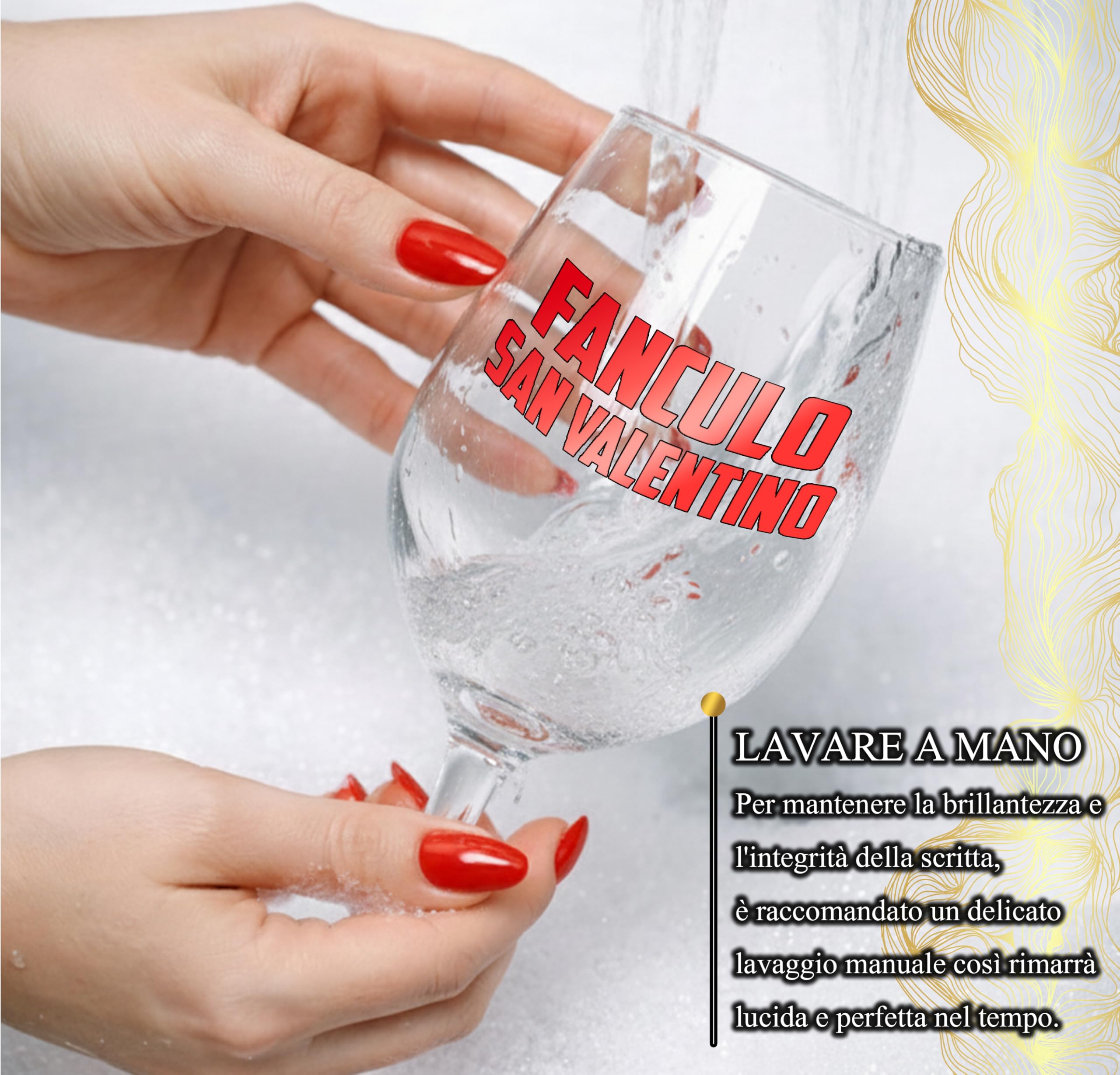 Coppia Calici Vino Personalizzati FAN*LO SAN VALENTINO – TI AMO OGNI GIORNO – 2 Bicchieri Piegati Per Brindisi Fuori Dal Comune Ma Pieni D’Amore Con Confezione Regalo Inclusa
