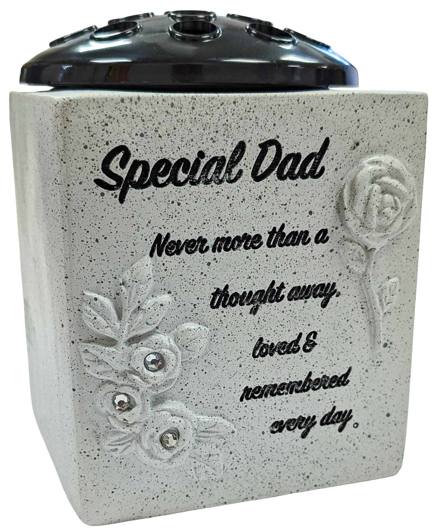 Special Dad Grave Flower Pots Vase – Memorial Ornament with Heartfelt Inscription – Weatherproof Flowers Holder Pot – Vases Ornament for Graveside Remembrance
