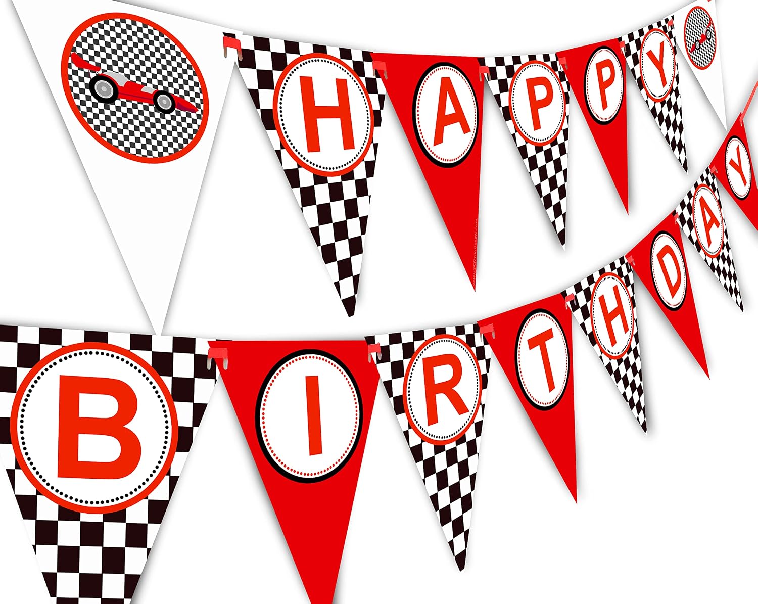 Race Car Birthday Banner Pennant