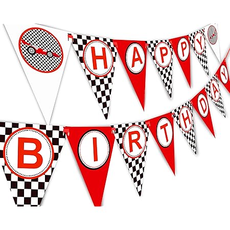 Amazon.com: Racing Happy Birthday Banner - Race First/1st Birthday ...