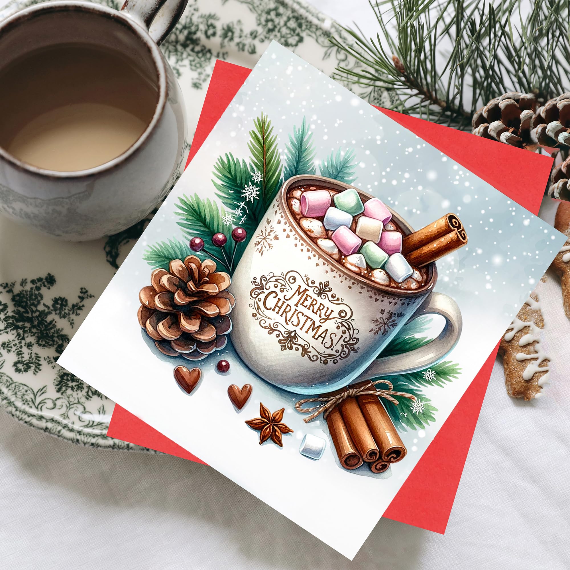 Christmas Cards Boxed | 30 Pack Xmas Cards Multipack | 6 Unique Traditional Vintage Winter Street Scene Designs Retro Festive Seasons Greetings For Friends Family - View #7